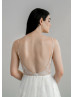 Scoop Neck Ivory Lace Lightweight Wedding Dress
